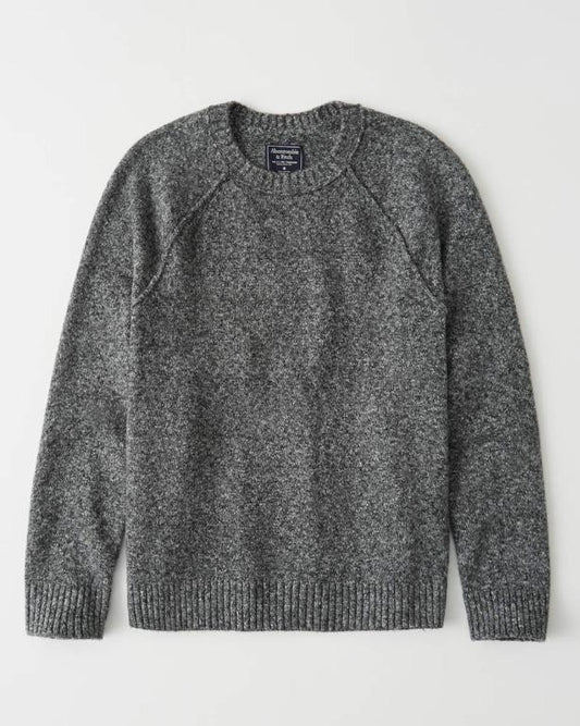 Abercrombie and Fitch A&F Icon Crewneck Sweater Heather Grey